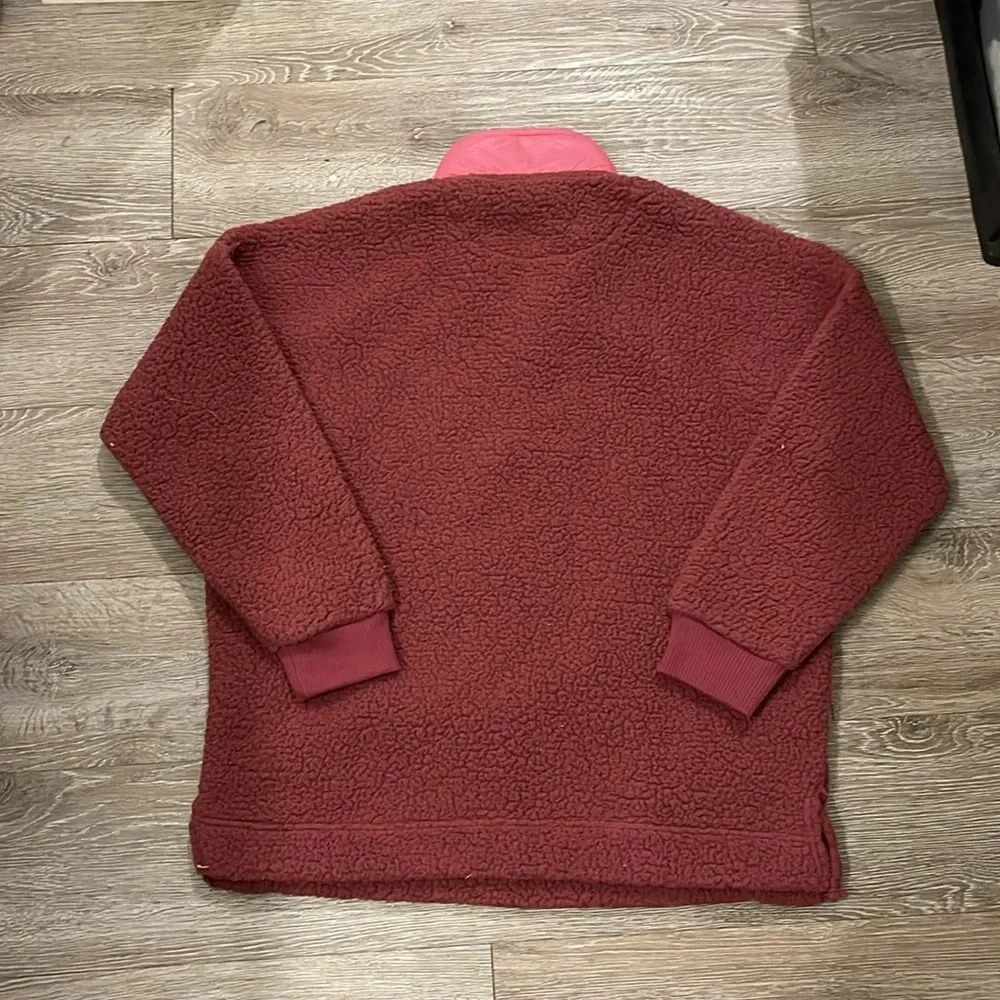 Aerie dream Sherpa pull over sweater pink size medium sweatshirt - Picture 9 of 9